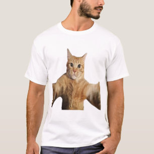 T-Shirt avec Photo de Chat Réaliste de Style