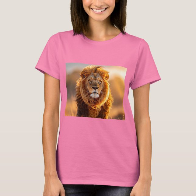 T-shirt avec photo de lion (Devant)