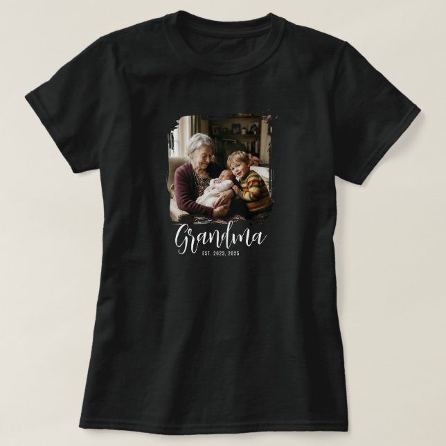T-shirt avec photo du script établi de grand-mère (Design devant)