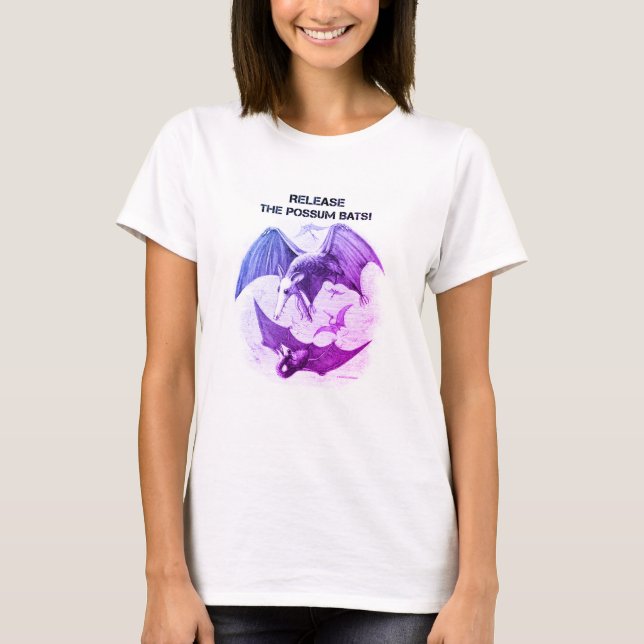 T-shirt avec photo en couleur femme Possum Bats (Devant)