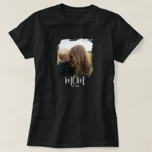 T-shirt avec photo et texte Maman a établi