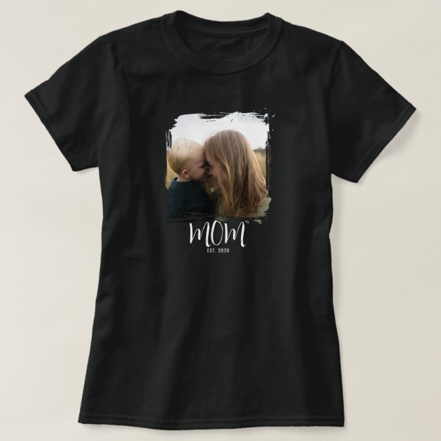 T-shirt avec photo et texte Maman a établi (Design devant)