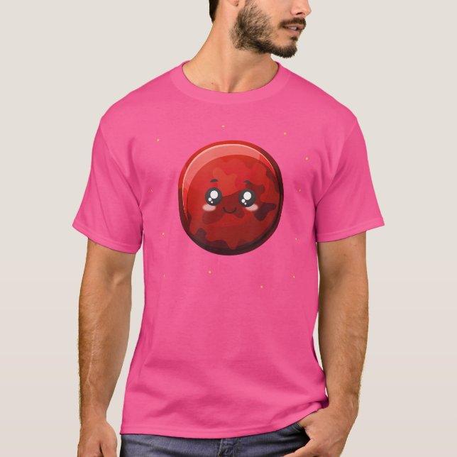 T-shirt Avec Planète En Style Kawaii. Cadeau Pour L'Astron (Devant)