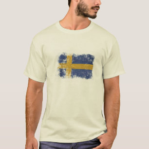 T-shirt avec porté le drapeau suédois