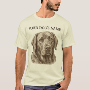 T-shirt avec portrait de chien personnalisé, nom d