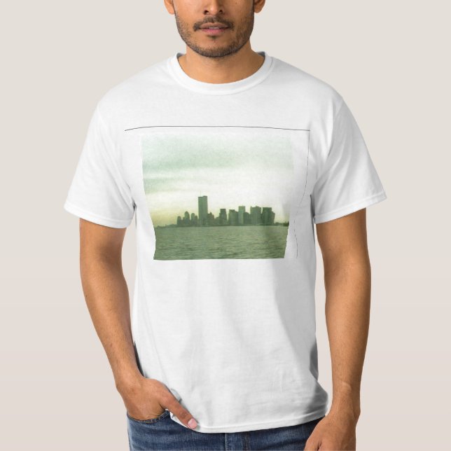 T-shirt avec pré 9/11/01 horizon de New York (Devant)