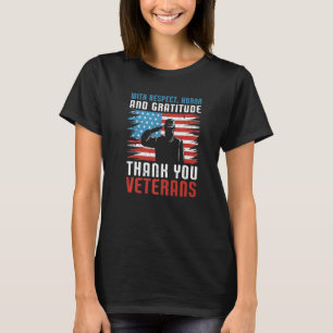 T-shirt Avec Respect Honneur Et Gratitude Merci Amérique