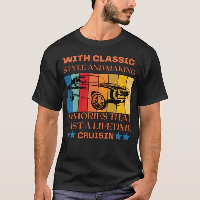 T-shirt avec rétro voiture classique (Devant)