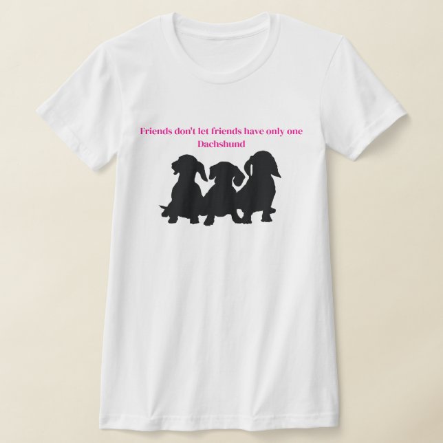 T-Shirt avec silhouette de Dachshund (Poser)
