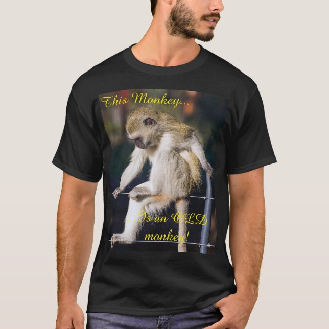 T-shirt avec singe et Slogan (Devant)