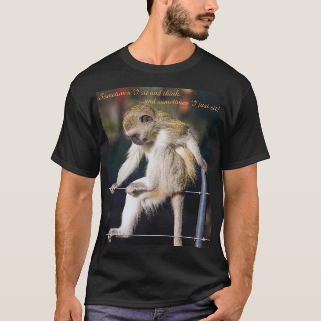 T-shirt avec singe et Slogan (Devant)