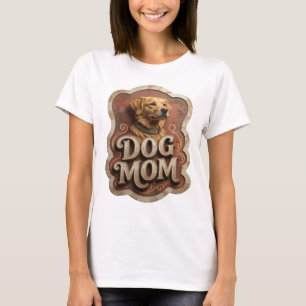 T-shirt avec slogan « DOG MOM » en or gras