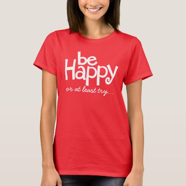 T-shirt avec slogan typographique rouge et blanc B (Devant)