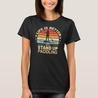 T-shirt avec Stand Up Paddling pour femmes paddboard