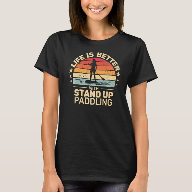 T-shirt avec Stand Up Paddling pour femmes paddboard (Devant)