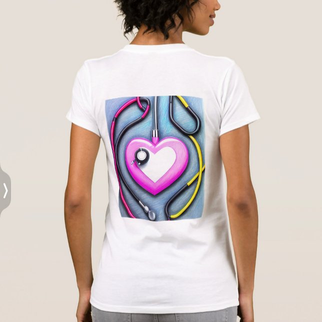 T-shirt avec stéthoscope en forme de coeur (Créateur téléchargé)