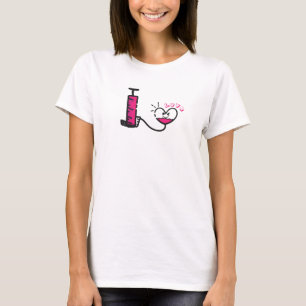T-shirt avec symbole de pompe portable et symbole 