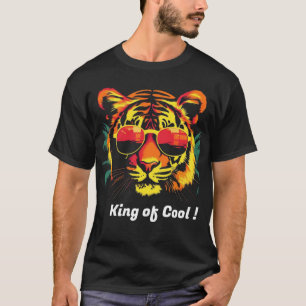 T-shirt avec tête de lion cool avec lunettes