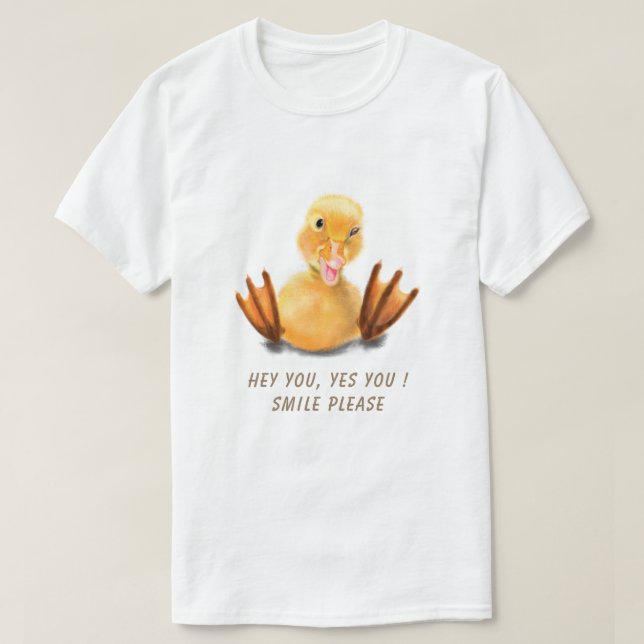 T-Shirt avec Texte Accrocheur et Canard Joyeux (Design devant)