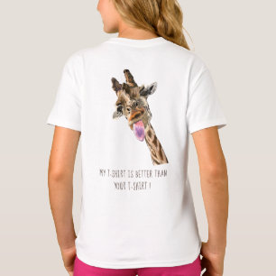 T-Shirt avec Texte Accrocheur et Girafe