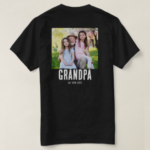 T-Shirt avec texte Grandpa Established Photo Grung