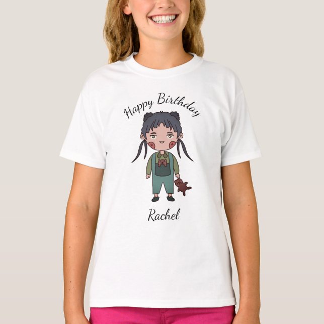 T-shirt avec texte Joyeux Anniversaire (Devant)