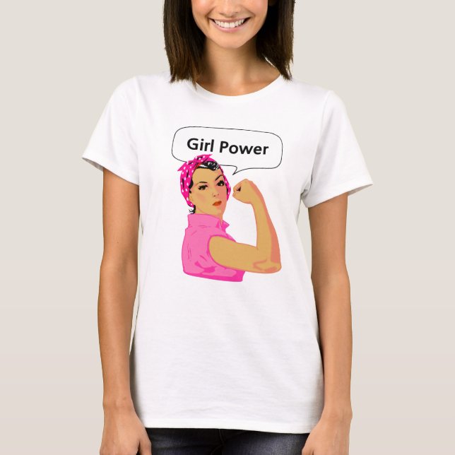 T-Shirt avec texte modifiable Girl Power (Devant)