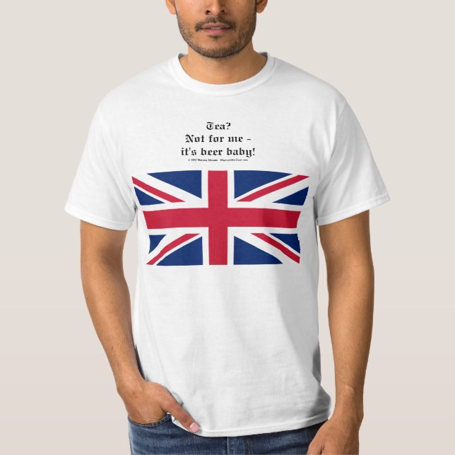T-shirt avec thé Union Jack (UK) ? Pas pour moi... (Devant)