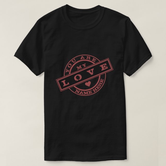 T-shirt avec timbres texte - personnalisable (Design devant)