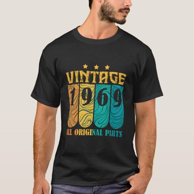 T-shirt Avec tout l'original P et né en 1969 (Devant)