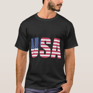 T-Shirt avec typographie du drapeau américain - Am