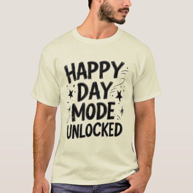 T-shirt avec typographie grunge « Happy Day Mode U (Devant)