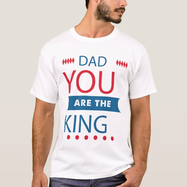 T-shirt avec typographie « Papa, tu es le roi » (Devant)