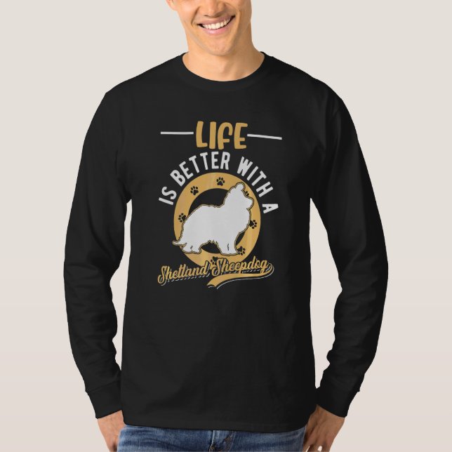 T-shirt Avec un berger des Shetland Sheltie (Devant)