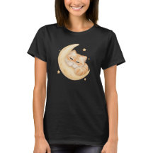 T-shirt avec un chat orange mignon endormi sur un
