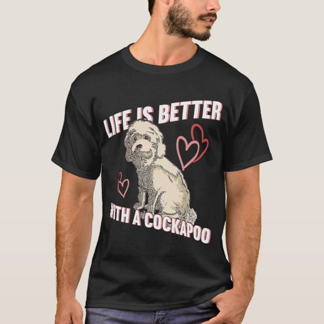 T-shirt Avec Un Chien Cockapou (Devant)