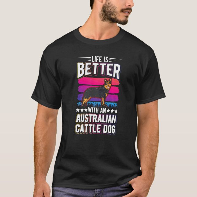 T-shirt Avec un chien de bétail australien  1 (Devant)