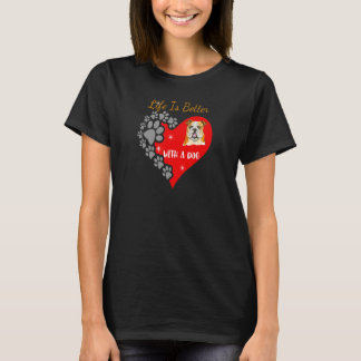 T-shirt Avec un chien Design Bouledogue Anglais