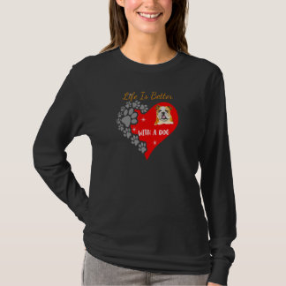 T-shirt Avec un chien Design Bouledogue Anglais