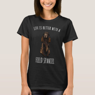 T-shirt Avec un chien d'espagne