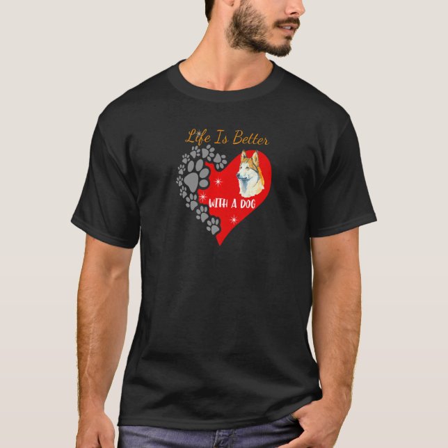 T-shirt Avec Un Chien Husky (Devant)