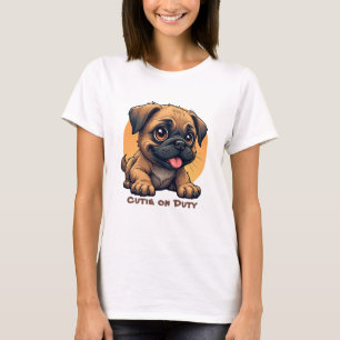 T-shirt avec un chiot de dessin animé mignon