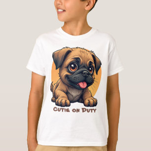 T-shirt avec un chiot de dessin animé mignon