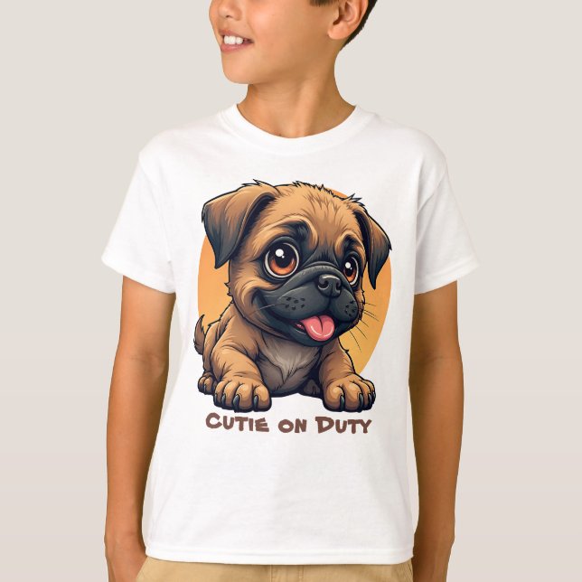 T-shirt avec un chiot de dessin animé mignon (Devant)