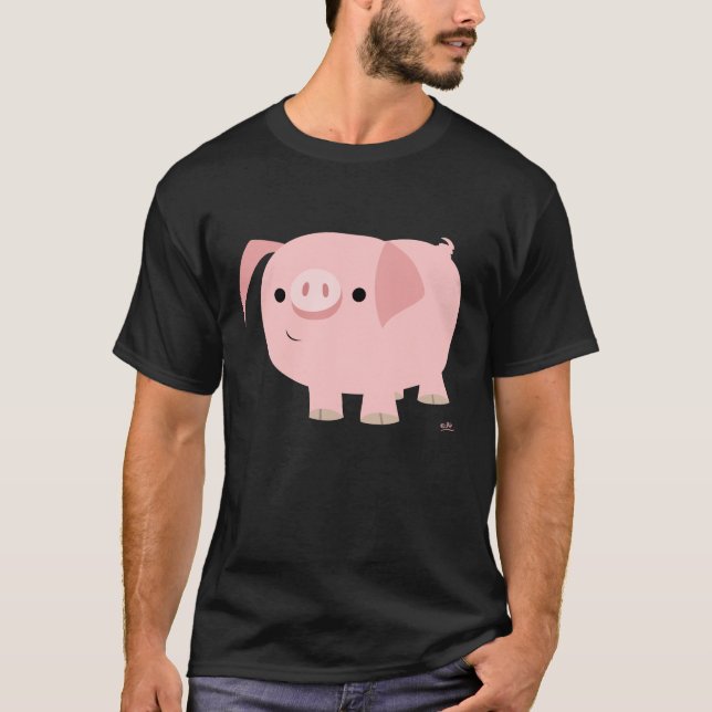 T-shirt avec un cochon de dessin animé mignon (Devant)