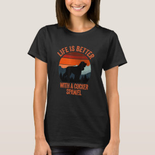 T-shirt Avec Un Cocker Spaniel Vintage Distressed
