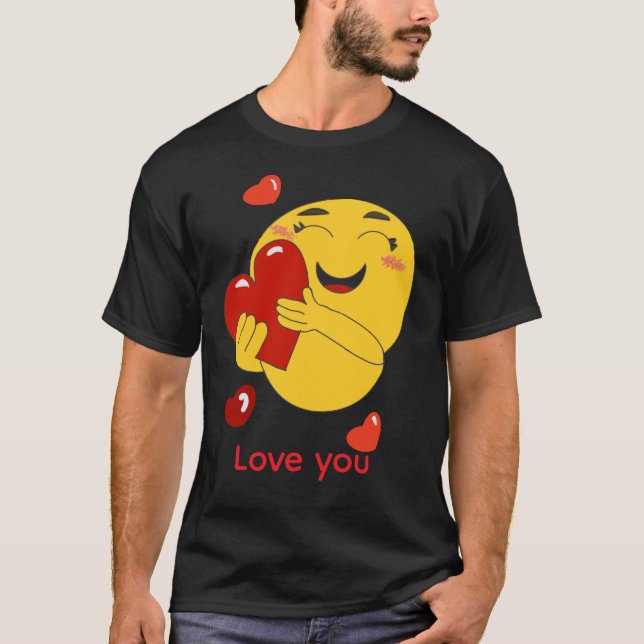 T-shirt avec un emoji mignon d'amour - design de c (Devant)