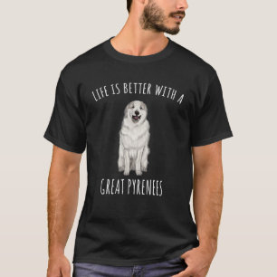 T-shirt Avec un grand chien pyrénéen
