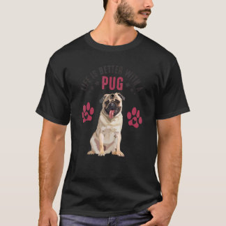T-shirt avec un graphique de chien Pug chiot Pug 1