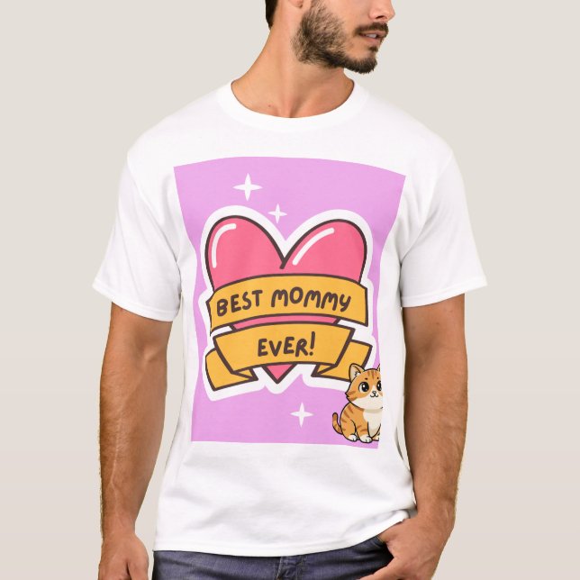 T-shirt avec un joli design de chat (Devant)